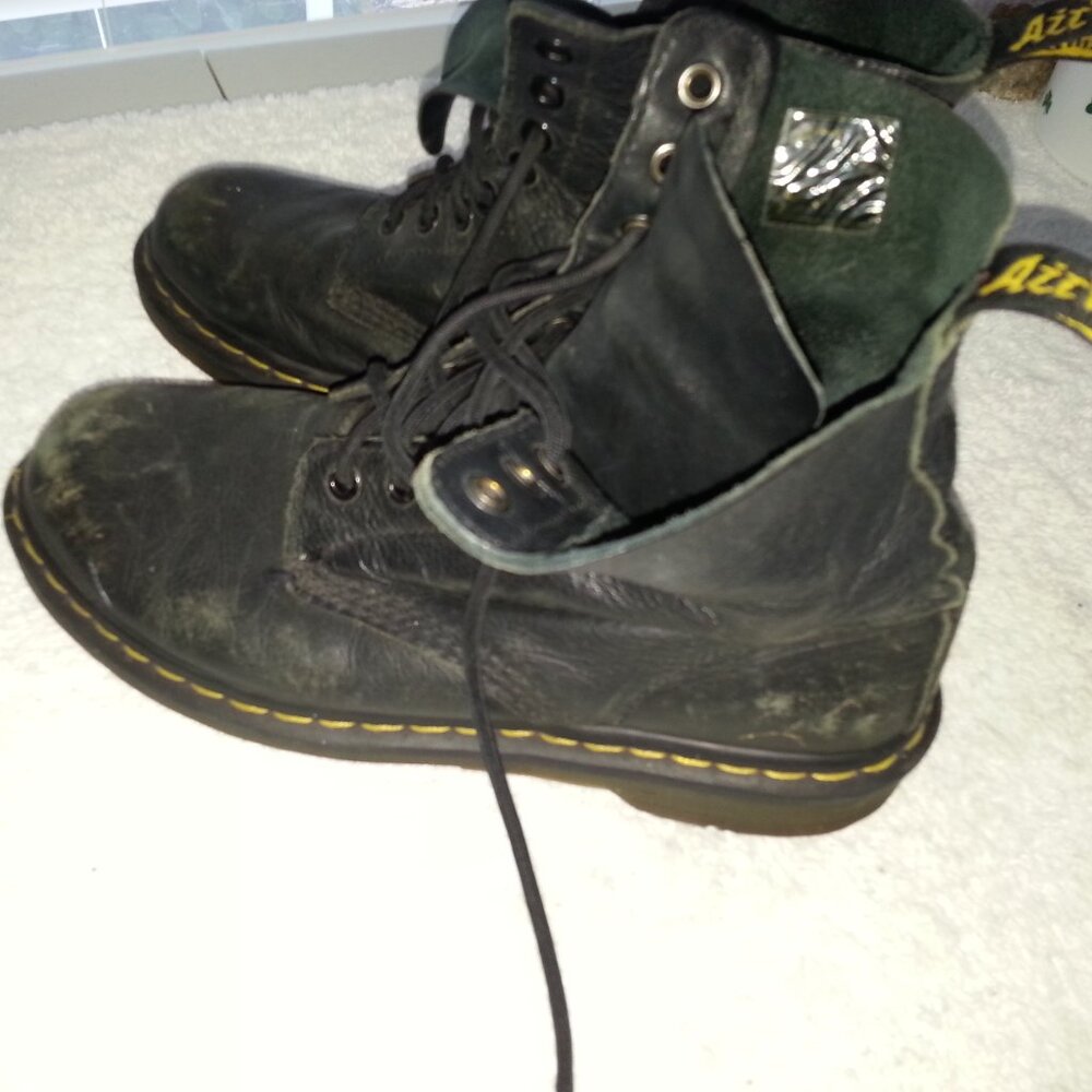 Womens Dr. Martens Bartender Boots Worn Tilted Kilt